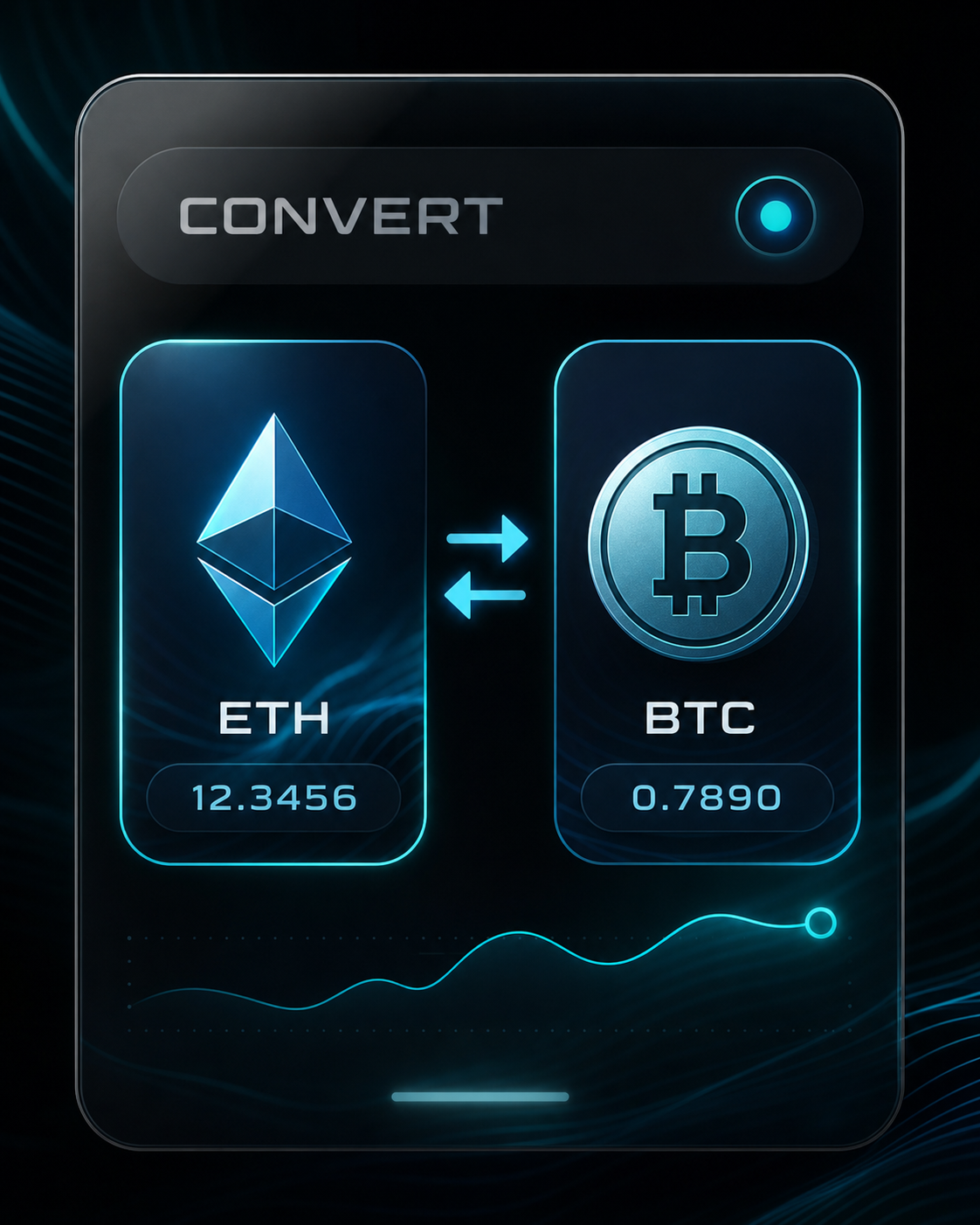 High-end crypto converter widget preview