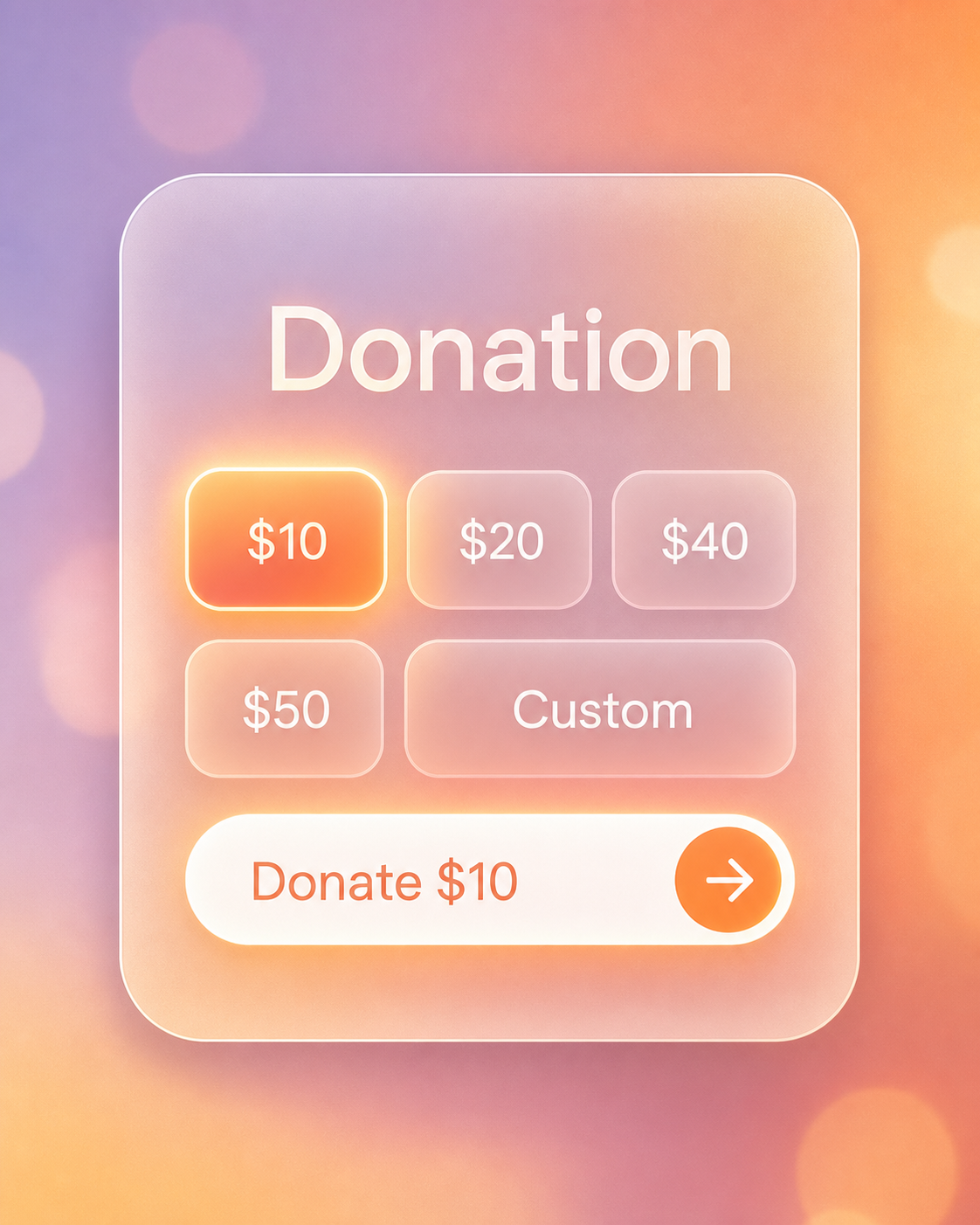 High-end donation widget preview