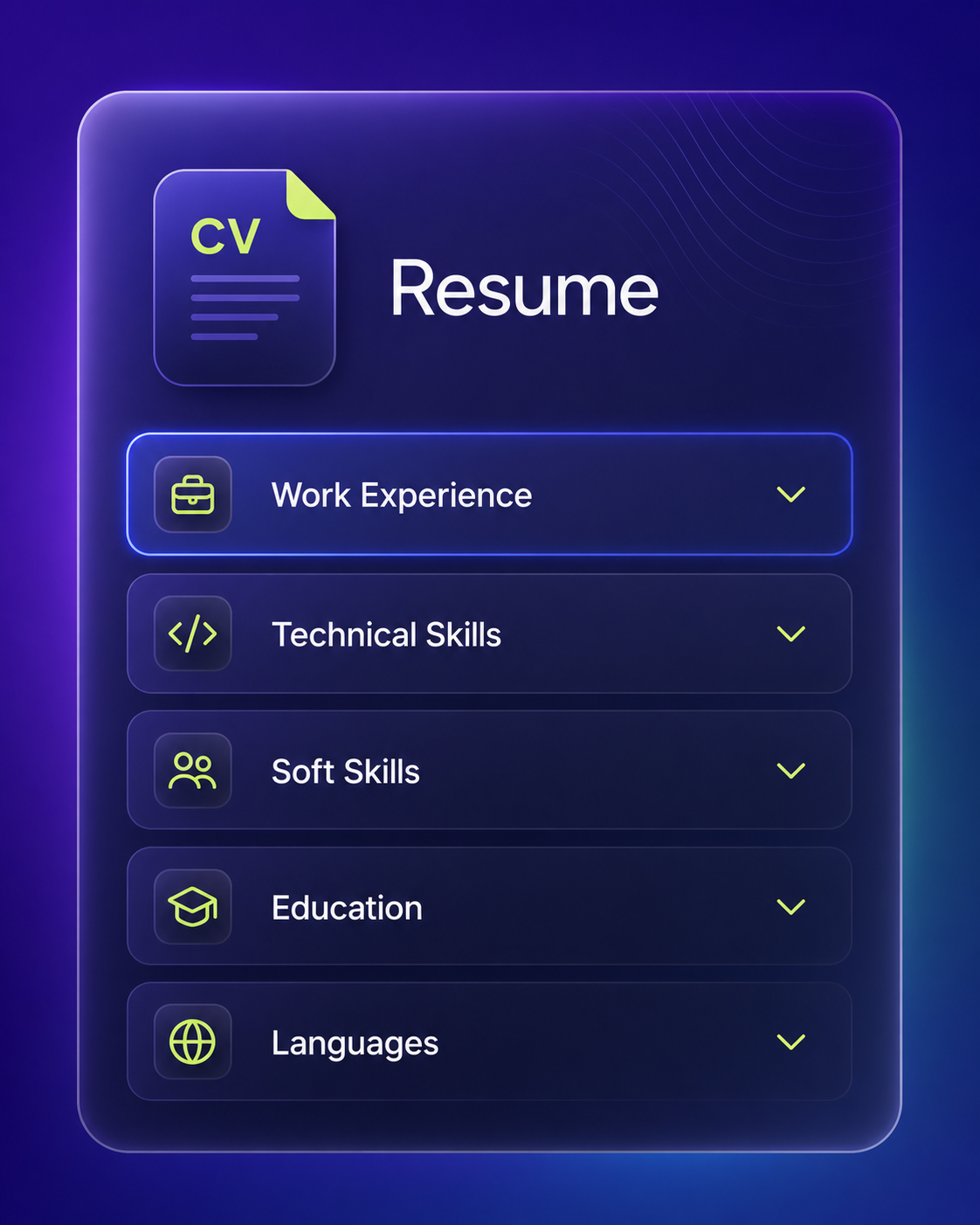 High-end resume builder app preview