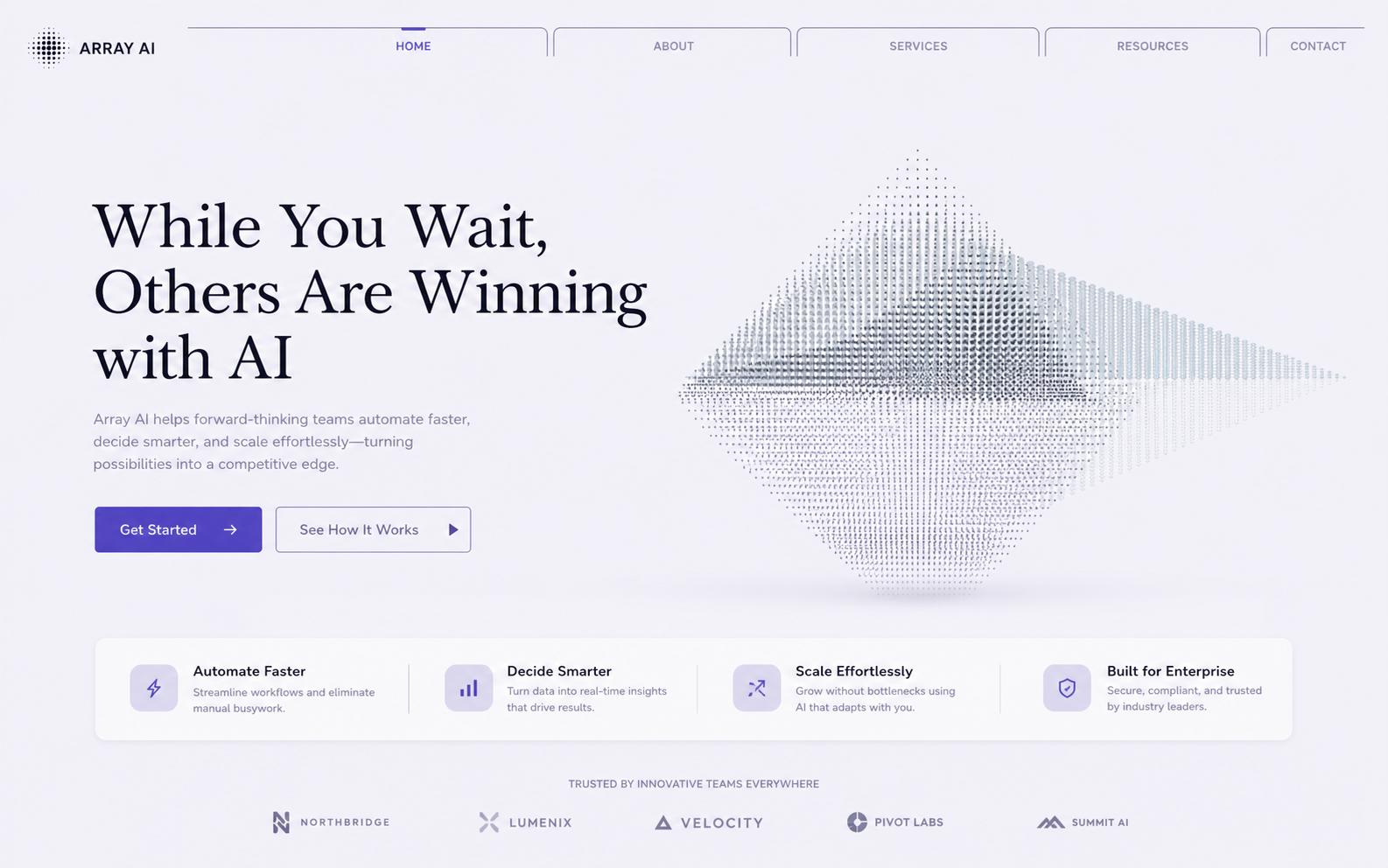 Array AI landing page
