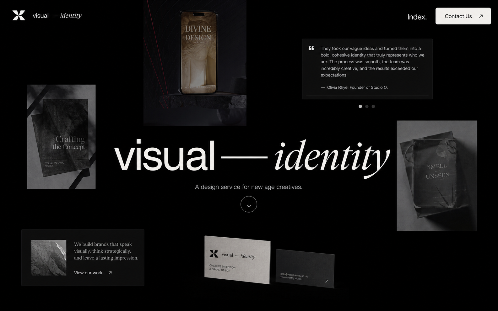 Visual identity studio website