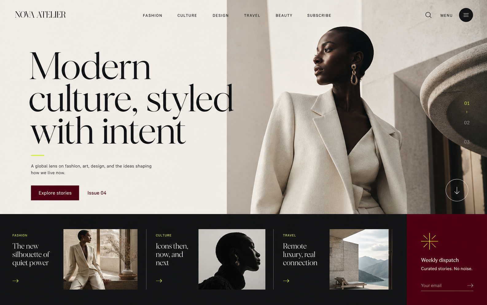 Nova Atelier editorial culture website